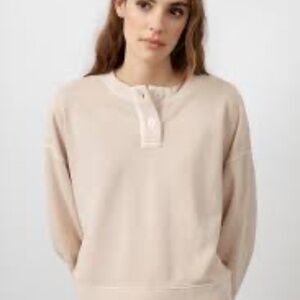 Rails Erin Henley Lightweight Sweatshirt In Putty Ecru Size S